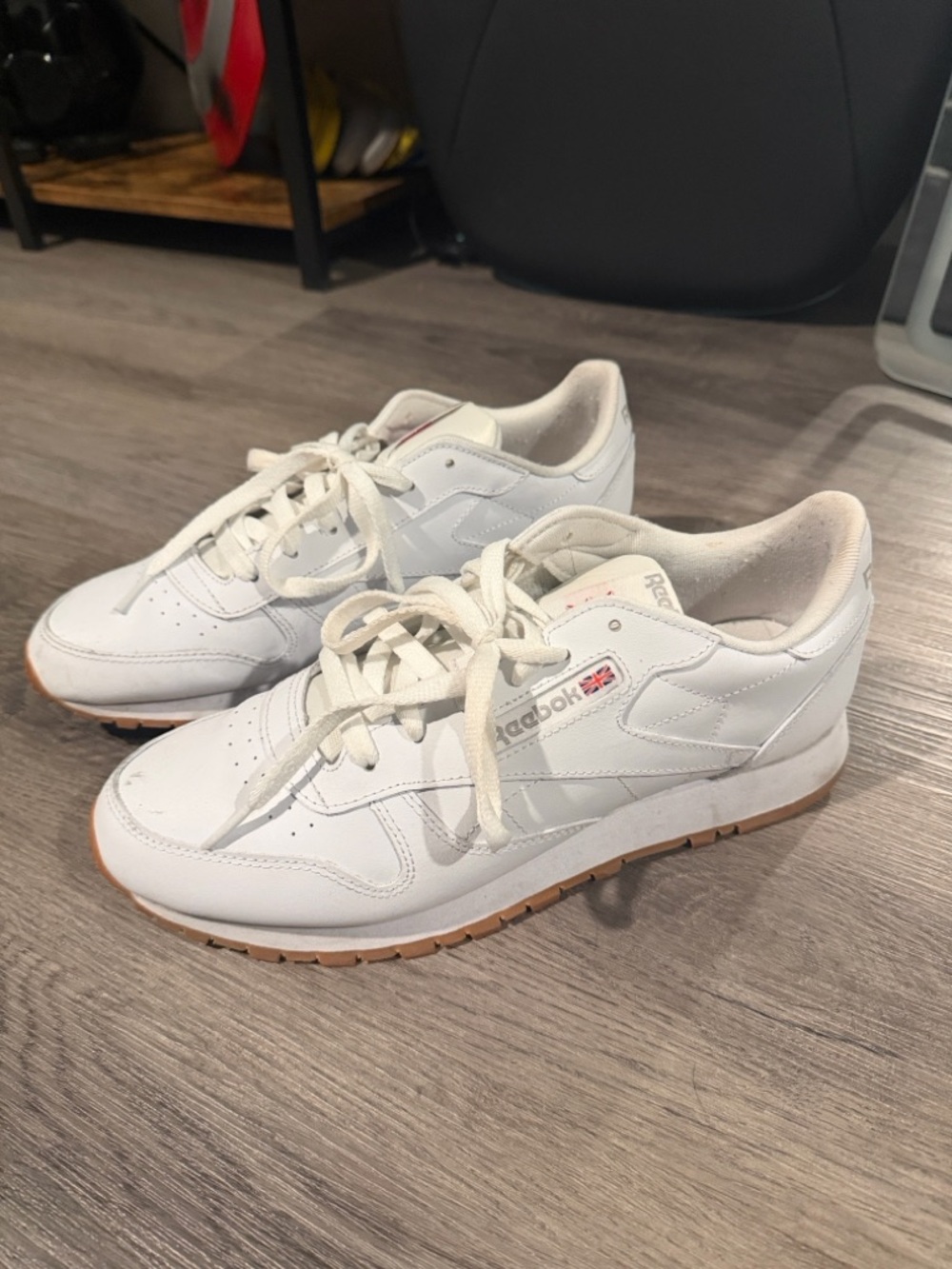 Reebok White Leather Low-Top Sneakers